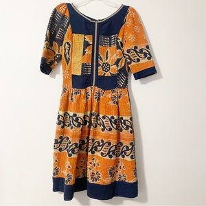 Anthropologie Vineet Bahl 100% Cotton Quilted One of a Kind FitnFlare Dress - M